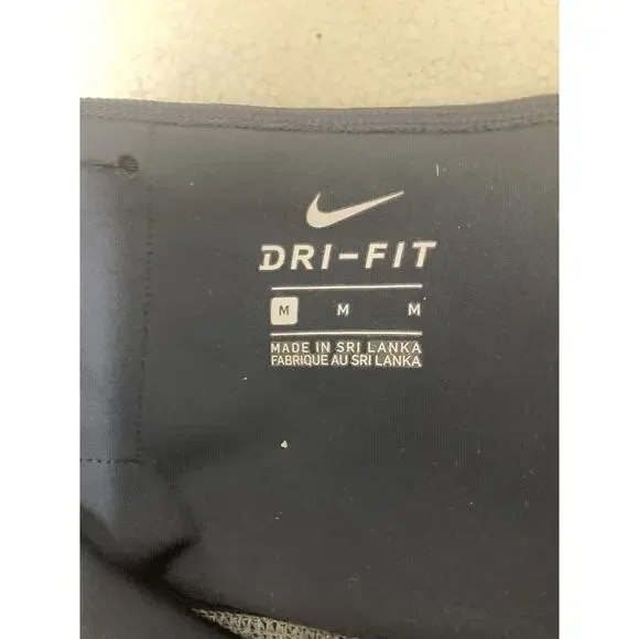 Nike Legendary Mid Rise Compression Training Tights Side Zip Grey Blue SZ Medium - Picture 3 of 8